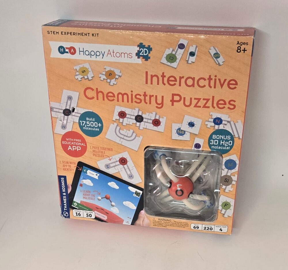 Thames & Kosmos Happy Atoms 2D Interactive Chemistry Puzzle NEW